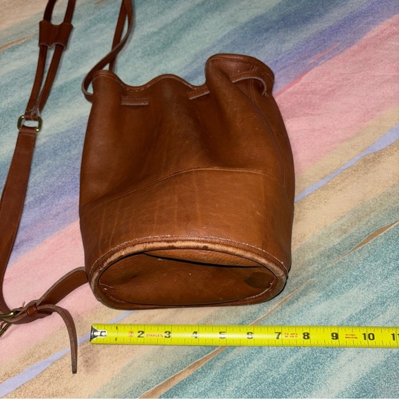 Vintage Old COACH 9984 Drawstring Shoulder Bag -Brown Leather - Picture 11 of 13